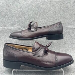 Vito Rufolo Shoes Mens 12M Burgundy Kiltie Tassel Loafers Dress Wingtip Italy